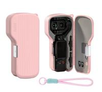 Protective Case for DJI Osmo Pocket 4P, Hard Shell Carrying Case with Built-in 2 Filter Storage & Memory Cards Slots, Full-Wrapped Hard Protective Cover with Soft Silicone Lining (Pink)