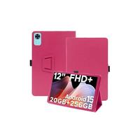 Protective Case for DOOGEE T36 12 inch Android 15 Tablet with Hand Strap & Stand& Anti-Drop Feature - Sleek and Simple Design,Rose Red