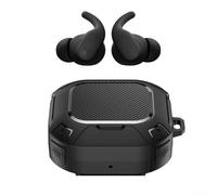 Protective Case for for beats for powerbeats Fit with Locking Clip and Stand, for tpu Shockproof Cover Supporting Wired Charging, Secure Earbuds(black)