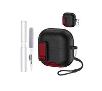 Protective Case for HUAWEI FreeClip 2 Earbuds,Soft TPU+PC Cover,Waterproof,Shockproof,toergy Anti Scratch,Easy Carrying Sleeve,with Lanyard & Keychain & Cleaner kit（Black Red）