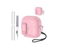 Protective Case for HUAWEI FreeClip 2 Earbuds,Soft TPU+PC Cover,Waterproof,Shockproof,toergy Anti Scratch,Easy Carrying Sleeve,with Lanyard & Keychain & Cleaner kit（Pink）