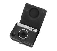 Protective Case for Instax Mini EVO and for Polaroid Mini EVO Hybrid Instant Cameras, Mini EVO Case with Shoulder Strap, Removable Flap, Lychee Texture Horizonal Style (Black)