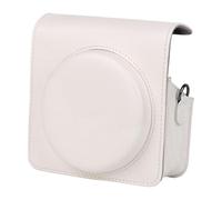 Protective Case for Instax Square SQ6 - PU Leather Camera Bag, Scratch Resistant with Detachable Shoulder Strap, Portable Simple Design- White