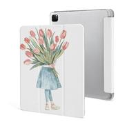 Protective Case for iPad Pro 12.9 Inch 2022/2021/2020/2018,6th/5th/4th/3rd Generation,A Big Bouquet of Tulips Printed iPad Pro 12.9 Case with Pencil Holder,Auto Wake/Sleep