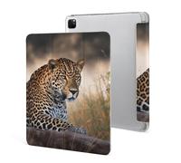Protective Case for iPad Pro 12.9 Inch 2022/2021/2020/2018,6th/5th/4th/3rd Generation,African Animal Leopard Printed iPad Pro 12.9 Case with Pencil Holder,Auto Wake/Sleep
