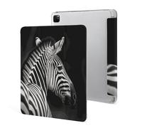 Protective Case for iPad Pro 12.9 Inch 2022/2021/2020/2018,6th/5th/4th/3rd Generation,Black White Zebra Printed iPad Pro 12.9 Case with Pencil Holder,Auto Wake/Sleep