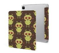 Protective Case for iPad Pro 12.9 Inch 2022/2021/2020/2018,6th/5th/4th/3rd Generation,Cartoon Green Alien Printed iPad Pro 12.9 Case with Pencil Holder,Auto Wake/Sleep