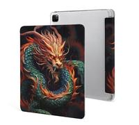 Protective Case for iPad Pro 12.9 Inch 2022/2021/2020/2018,6th/5th/4th/3rd Generation,Chinese Dragon Printed iPad Pro 12.9 Case with Pencil Holder,Auto Wake/Sleep