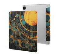 Protective Case for iPad Pro 12.9 Inch 2022/2021/2020/2018,6th/5th/4th/3rd Generation,Colorful Paint Circles Printed iPad Pro 12.9 Case with Pencil Holder,Auto Wake/Sleep