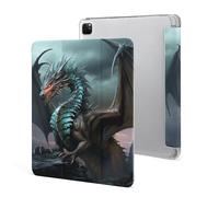Protective Case for iPad Pro 12.9 Inch 2022/2021/2020/2018,6th/5th/4th/3rd Generation,Cool Dragon Printed iPad Pro 12.9 Case with Pencil Holder,Auto Wake/Sleep