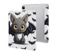 Protective Case for iPad Pro 12.9 Inch 2022/2021/2020/2018,6th/5th/4th/3rd Generation,Cute Bat Printed iPad Pro 12.9 Case with Pencil Holder,Auto Wake/Sleep
