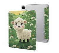 Protective Case for iPad Pro 12.9 Inch 2022/2021/2020/2018,6th/5th/4th/3rd Generation,Cute Cartoon Sheep Printed iPad Pro 12.9 Case with Pencil Holder,Auto Wake/Sleep
