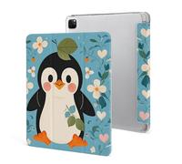 Protective Case for iPad Pro 12.9 Inch 2022/2021/2020/2018,6th/5th/4th/3rd Generation,Cute Penguin Print Printed iPad Pro 12.9 Case with Pencil Holder,Auto Wake/Sleep