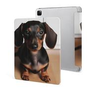 Protective Case for iPad Pro 12.9 Inch 2022/2021/2020/2018,6th/5th/4th/3rd Generation,Cute Wiener Sausage Dog Printed iPad Pro 12.9 Case with Pencil Holder,Auto Wake/Sleep