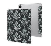 Protective Case for iPad Pro 12.9 Inch 2022/2021/2020/2018,6th/5th/4th/3rd Generation,Damask Pattern Printed iPad Pro 12.9 Case with Pencil Holder,Auto Wake/Sleep