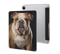 Protective Case for iPad Pro 12.9 Inch 2022/2021/2020/2018,6th/5th/4th/3rd Generation,English Bulldog Printed iPad Pro 12.9 Case with Pencil Holder,Auto Wake/Sleep