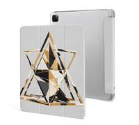 Protective Case for iPad Pro 12.9 Inch 2022/2021/2020/2018,6th/5th/4th/3rd Generation,Fashion Modern Triangle Printed iPad Pro 12.9 Case with Pencil Holder,Auto Wake/Sleep