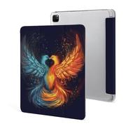 Protective Case for iPad Pro 12.9 Inch 2022/2021/2020/2018,6th/5th/4th/3rd Generation,Fire And Water Phoenix Printed iPad Pro 12.9 Case with Pencil Holder,Auto Wake/Sleep
