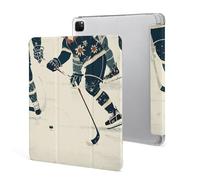 Protective Case for iPad Pro 12.9 Inch 2022/2021/2020/2018,6th/5th/4th/3rd Generation,Ice Hockey Pattern Printed iPad Pro 12.9 Case with Pencil Holder,Auto Wake/Sleep