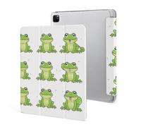 Protective Case for iPad Pro 12.9 Inch 2022/2021/2020/2018,6th/5th/4th/3rd Generation,Little Green Frog Printed iPad Pro 12.9 Case with Pencil Holder,Auto Wake/Sleep