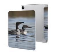 Protective Case for iPad Pro 12.9 Inch 2022/2021/2020/2018,6th/5th/4th/3rd Generation,Loon Birds Printed iPad Pro 12.9 Case with Pencil Holder,Auto Wake/Sleep