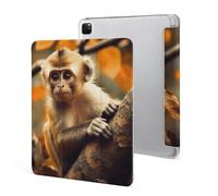 Protective Case for iPad Pro 12.9 Inch 2022/2021/2020/2018,6th/5th/4th/3rd Generation,Monkey on Tree Printed iPad Pro 12.9 Case with Pencil Holder,Auto Wake/Sleep