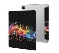 Protective Case for iPad Pro 12.9 Inch 2022/2021/2020/2018,6th/5th/4th/3rd Generation,Rainbow Musical Note Melody Printed iPad Pro 12.9 Case with Pencil Holder,Auto Wake/Sleep