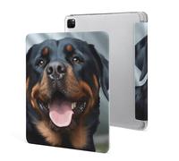 Protective Case for iPad Pro 12.9 Inch 2022/2021/2020/2018,6th/5th/4th/3rd Generation,Rottweiler Dogs Printed iPad Pro 12.9 Case with Pencil Holder,Auto Wake/Sleep