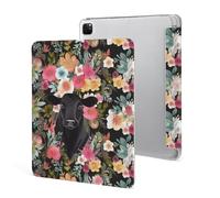 Protective Case for iPad Pro 12.9 Inch 2022/2021/2020/2018,6th/5th/4th/3rd Generation,Steer Floral Printed iPad Pro 12.9 Case with Pencil Holder,Auto Wake/Sleep