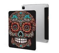 Protective Case for iPad Pro 12.9 Inch 2022/2021/2020/2018,6th/5th/4th/3rd Generation,Sugar Skulls Day of The Dead Printed iPad Pro 12.9 Case with Pencil Holder,Auto Wake/Sleep