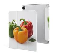 Protective Case for iPad Pro 12.9 Inch 2022/2021/2020/2018,6th/5th/4th/3rd Generation,Three Fresh Bell Peppers Printed iPad Pro 12.9 Case with Pencil Holder,Auto Wake/Sleep