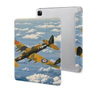 Protective Case for iPad Pro 12.9 Inch 2022/2021/2020/2018,6th/5th/4th/3rd Generation,World War Aircraft Printed iPad Pro 12.9 Case with Pencil Holder,Auto Wake/Sleep