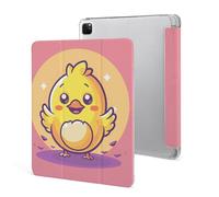 Protective Case for iPad Pro 12.9 Inch 2022/2021/2020/2018,6th/5th/4th/3rd Generation,Yellow Cartoon Chicken Printed iPad Pro 12.9 Case with Pencil Holder,Auto Wake/Sleep