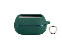 Protective Case for JBL LIVE Beam 4 Wireless Earbuds, Soft Silicone Earphones Skin Cover with Round Buckle, Charging Port Accessible (dark green)
