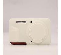 Protective Case for Kodak Charmera Keychain Digital Camera - Thin Silicone Case with Hand Strap, Shockproof Case for Mini Camera Blind Box, Easy Access to SD Card and Charging Port (White)