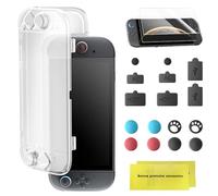 Protective Case for Nintendo Switch 2, AOLION Accessories for Nintendo Switch 2 Console with Clear Acrylic Shell, Dust Plugs, 2 Tempered Glass Screen Protectors and 8 Silicone Thumb Grips