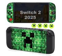 Protective Case for Nintendo Switch 2, Switch 2 Case & Thumb Grips Caps Cute Dockable Cases for Switch 2 Cases Shock-Absorbent & Anti-Scratch Silicone Cover Slim Shell & 4 Pcs Joystick Caps