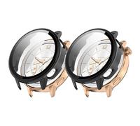 Protective Case for Oneplus Watch 3 43 mm/Oppo Watch X2 mini Screen Protector, Full Protection Case, PC Hard Screen Protector Case Cover with Screen Protector (Black + Black)