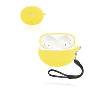 Protective Case for Oppo Enco Free4 Earbuds, yystao Soft Silicone Case Compatible with Oppo Enco Free4, with Neck Strap - Skin Friendly & Durable, Yellow