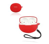 Protective Case for Oppo Enco Free4 Earbuds, yystao Soft Silicone Case Compatible with Oppo Enco Free4 with Neck Strap - Skin Friendly & Durable, Red