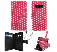 Protective Case For Samsung Galaxy A3 2015 Polka Dot Pink Bag Cover Book Style