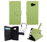 Protective Case For Samsung Galaxy A3 2016 Polka Dot Green Bag Cover Book Style