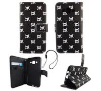 Protective Case For Samsung Galaxy J5 2015 Skull Case Cover Bag Book Style