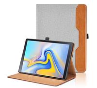 Protective case for Samsung Galaxy Tab A 10.5 2018 SM-T590/T595/T597, PU leather, folio protective case with hand strap and pocket, automatic wake/sleep smart tablet cover, grey