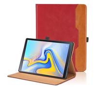 Protective case for Samsung Galaxy Tab A 10.5 2018 SM-T590/T595/T597, PU leather, folio protective case with hand strap and pocket, auto wake/sleep smart tablet cover, red