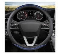 Protective Case For Seat For Leon For Arosa For Exeo ST O Shape D Shape Carbon Fiber Leather Car Steering Wheel Protective Cover Steering Hood(Blue O Shape)
