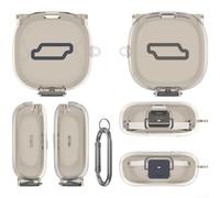 Protective Case for Shokz OpenFit 2 T921 Made of TPU - Waterproof Case with Dust Cover for Headphones - Transparent Black 7.8 x 8.0 x 3.2 cm (Transparent Black)