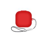 Protective Case for Sony LinkBuds Clip, Silicone Soft Shockproof Cover with Wrist Strap, Full Body Shell with Charging Port Access for Wireless Earbuds Accessories (Red)
