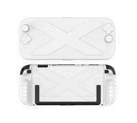 Protective Case for Switch 2 Console, 3-Piece Hybrid Cover for Switch 2 with PC Hard Shell and TPU Soft Frame, Full-Body Shockproof Dustproof Case for NS2 Accessories (Black/White) (White)