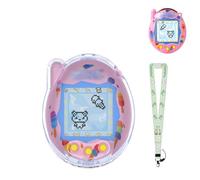 Protective Case for Tamagotchi Connection - Clear PC Hard Shell Cover for Tamagotchi Connection Electronic Pet,Waterproof Sweatproof Washable Shockproof Anti-Drop 360° Full Protection(Clear+Blue)